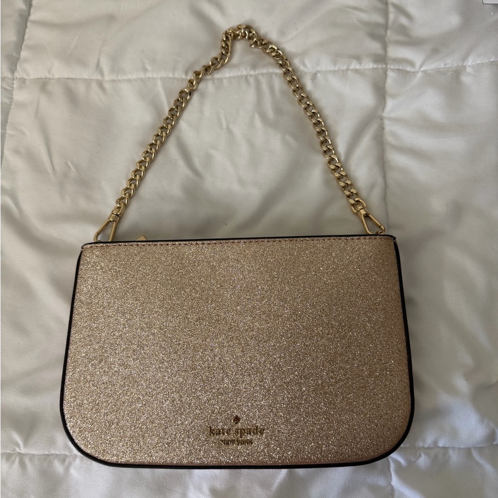 Kate Spade Gold Glitter Small Shoulder Bag